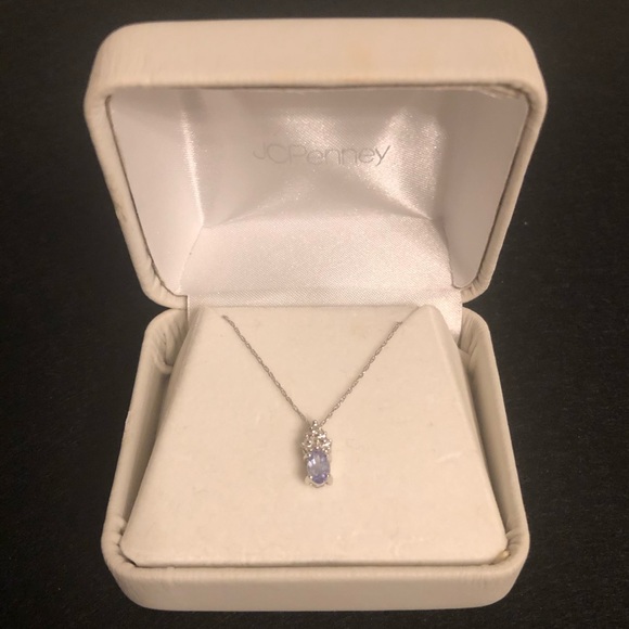 10k white gold Tanzanite necklace JCPenney brand - Picture 1 of 11